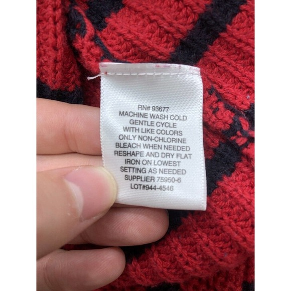 Liz Claiborne 1X Sweater Mariner Red & Black Stripe Womens Cozy Knit Pullover - Picture 5 of 5